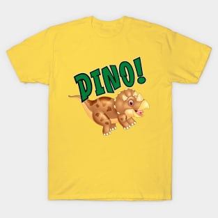 Cute Happy Dinosaur Horned Dino T-Shirt